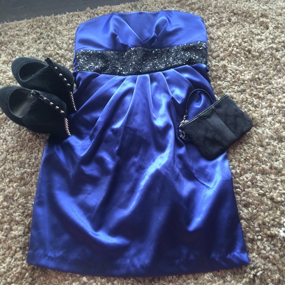 NWT! Love Tease Royal Blue Ribbon Cocktail Dress