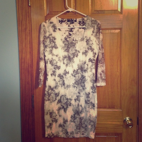 White and black lace dress!