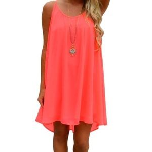 Orange summer dress, sleeveless