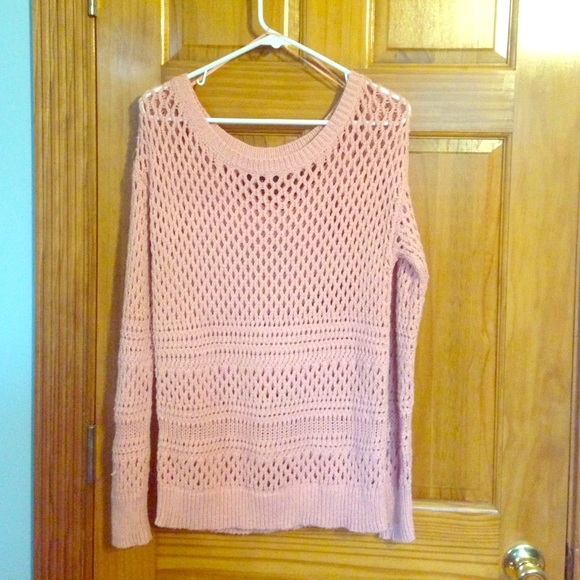 Pink crocheted sweater