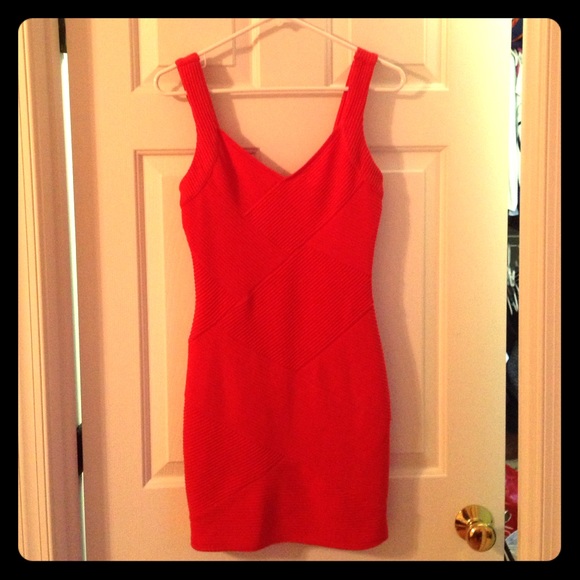 Coral bodycon dress