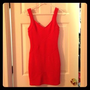 Coral bodycon dress