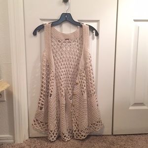 Free People Oversized Crochet Vest