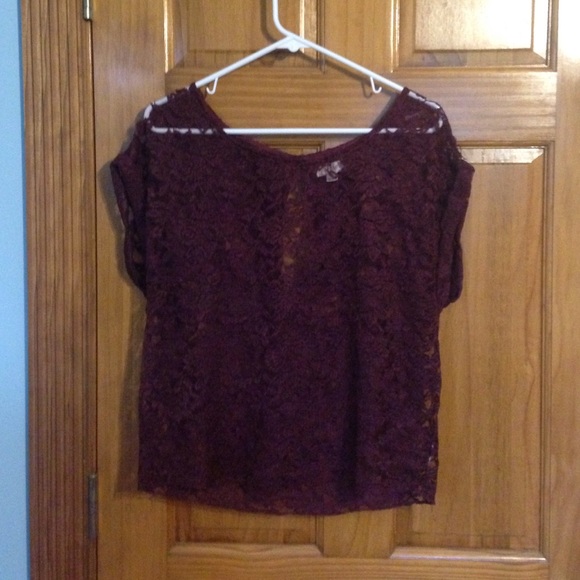 Burgundy lace tshirt!