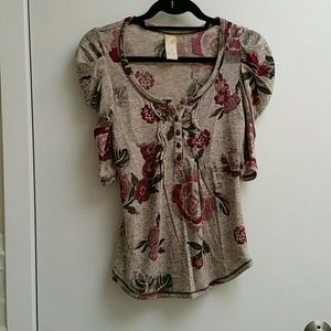 Anthropologie rose printed top