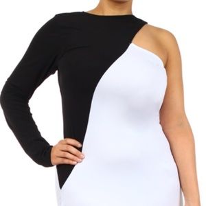 Trade Black and white bodycon plus size