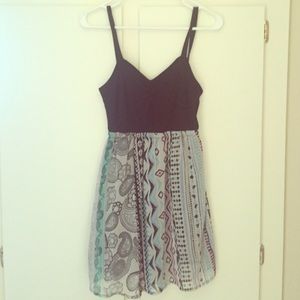 Patterned Open Back Dress