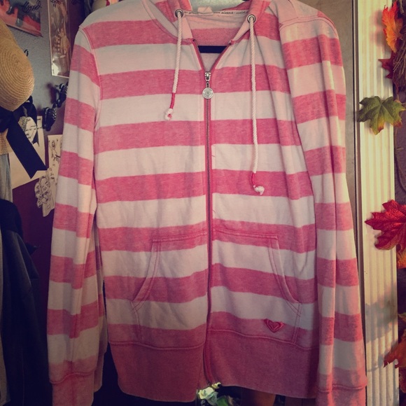 Pink striped Roxy hoodie