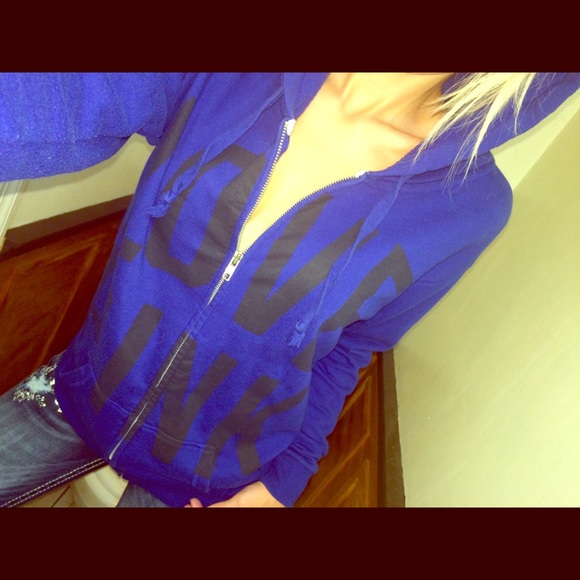 PINK Victoria's Secret Sweaters - Blue oversized hoodie xs