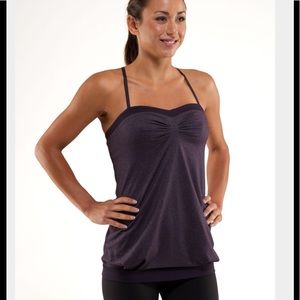 NWOT Lululemon Pure Focus tank, black swan. Size 8