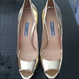 Prada heels - Vitello Specchio 169 , Pirite