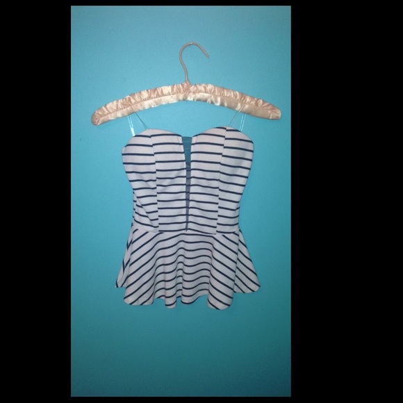 Black and white striped Charlotte Russe top