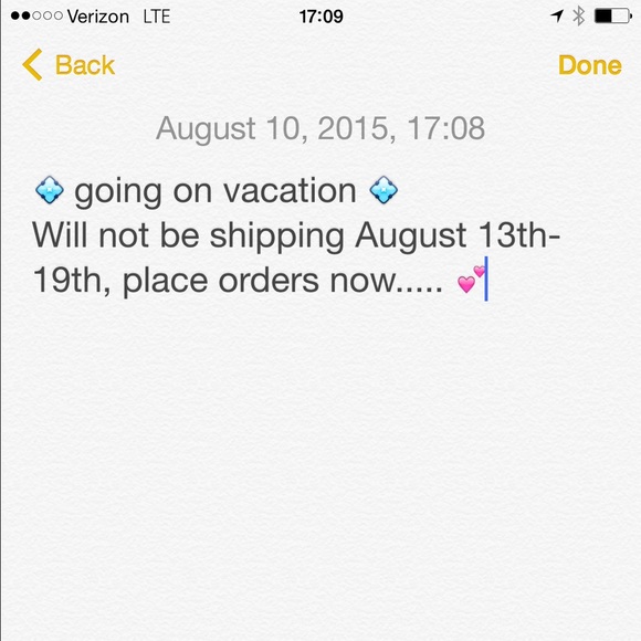 Shipping on last time tomorrow am, place orders ☺️