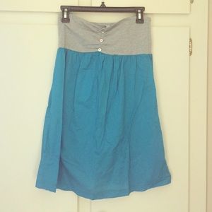 Blue and Grey Strapless Dress