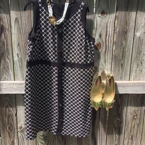 Talbots black and white dress