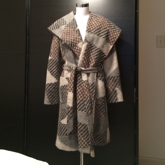 Plenty by Tracy Reese gray shawl collar coat
