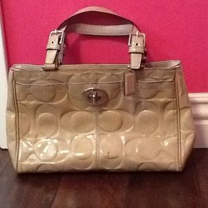 Coach cream colored purse