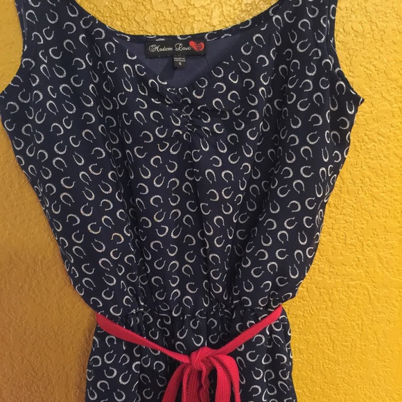 Cute Navy and White Horseshoe Dress