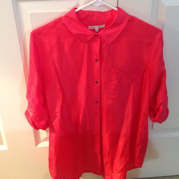 Madewell silk pink button up