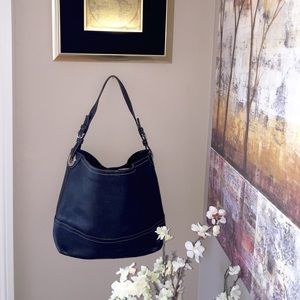 Black Leather Coach Hand Bag.