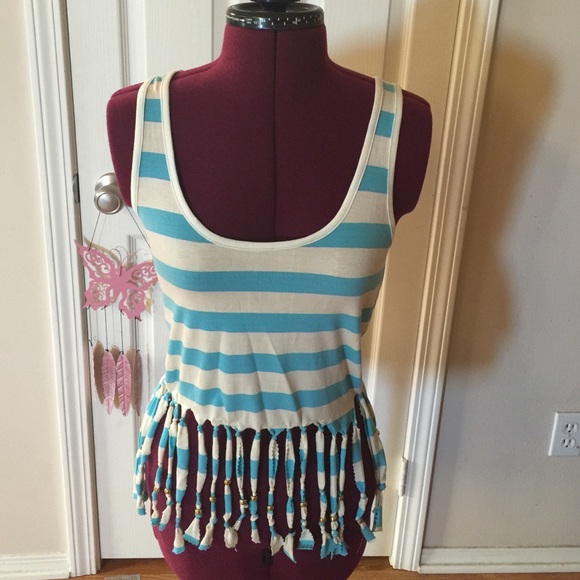 Stripe Bead Fringe Tank