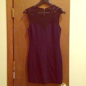 Forever 21 navy bodycon with black sequins