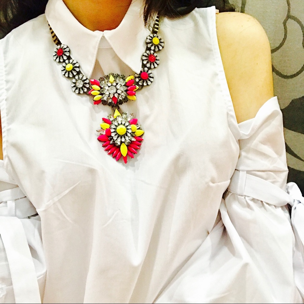 Yellow and Fucsia Necklace