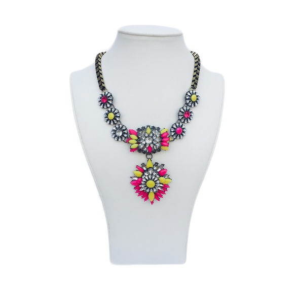 Yellow and Fucsia Necklace - Picture 2 of 4
