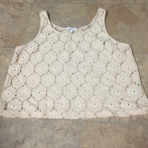 A cream crop top