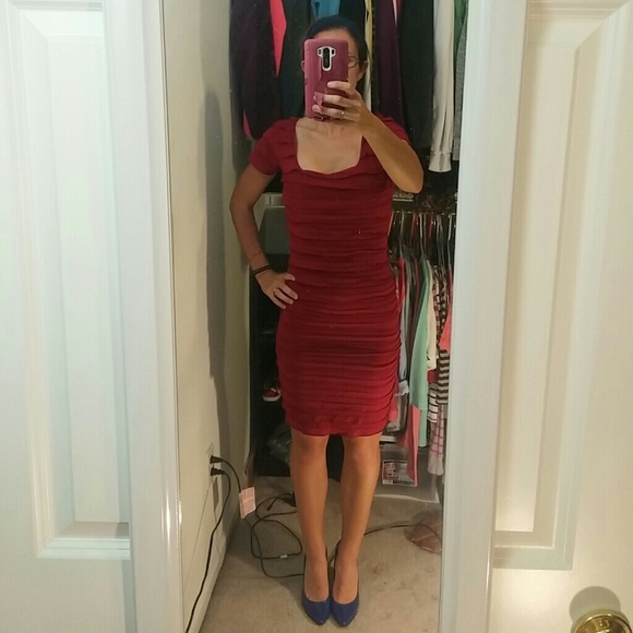 Dark Red bodycon dress