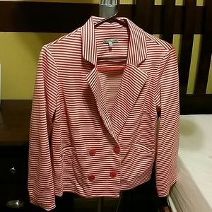 Red/White striped blazer
