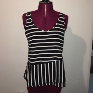 Black and White striped tank