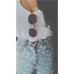 American Apparel floral High waisted shorts