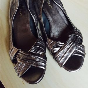 Cole Haan peep toe wedge