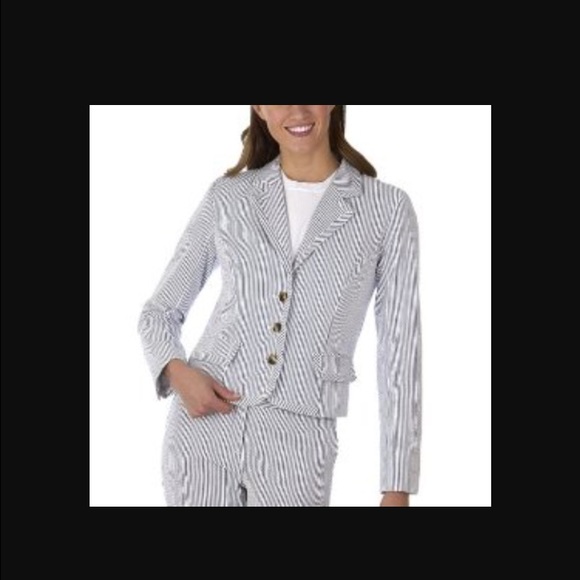 Isaac Mizrahi for Target seersucker grey blazer