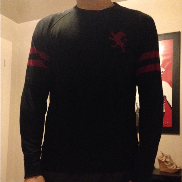 Men's red and black express sweater