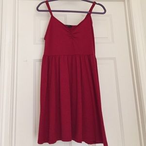Red baby doll tank dress