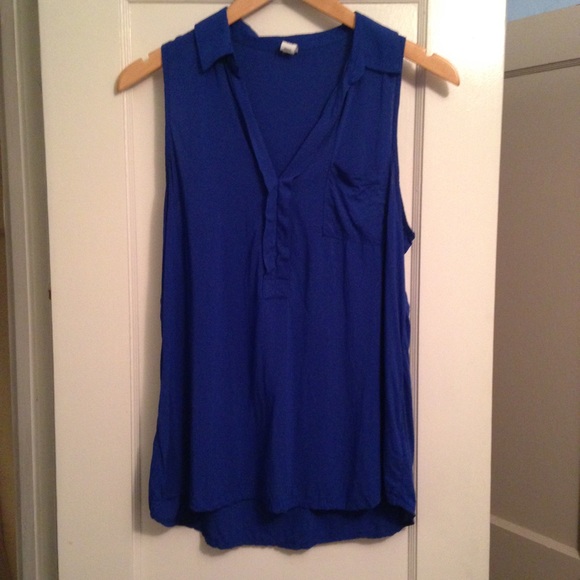 Blue Tank Top with pocket