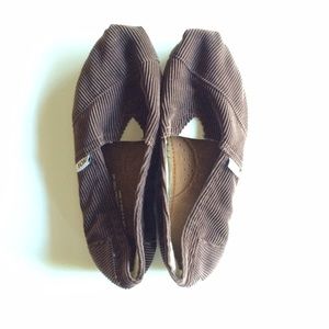 Like New Toms Brown Corduroy Shoes Sz 7