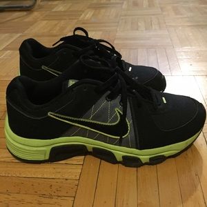 Neon Green and Black Running Sneakers