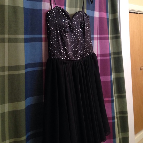 Black/sequined homecoming dress