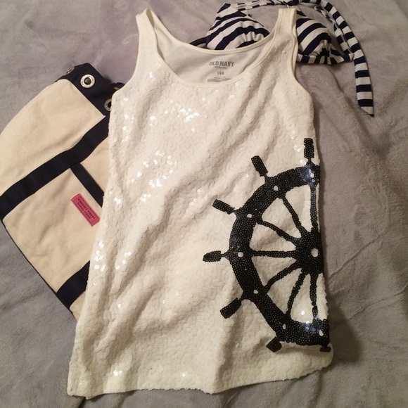 Old Navy Tops - Old Navy sequin sailor top