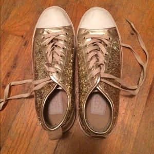 UGG Australia Gold Sequin Sneakers Size 6.5