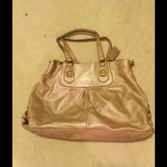 Leather coach large handbag