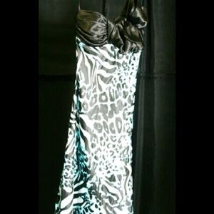 Blue Leopard Formal Dress