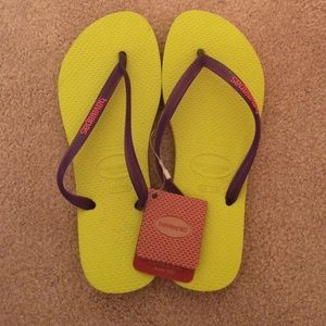 Purple and Yellow Havaianas Sandals