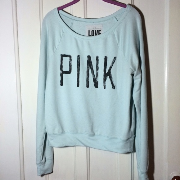 Light blue PINK scoop neck sweater