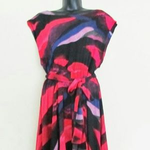 Alice & Olivia Silk Abstract Multi-Color Dress L
