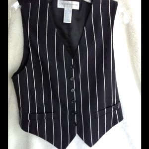 Liz Claiborne Black and White Striped Vest