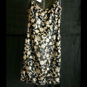 Black Velvet Formal Dress with Sequin Designs.